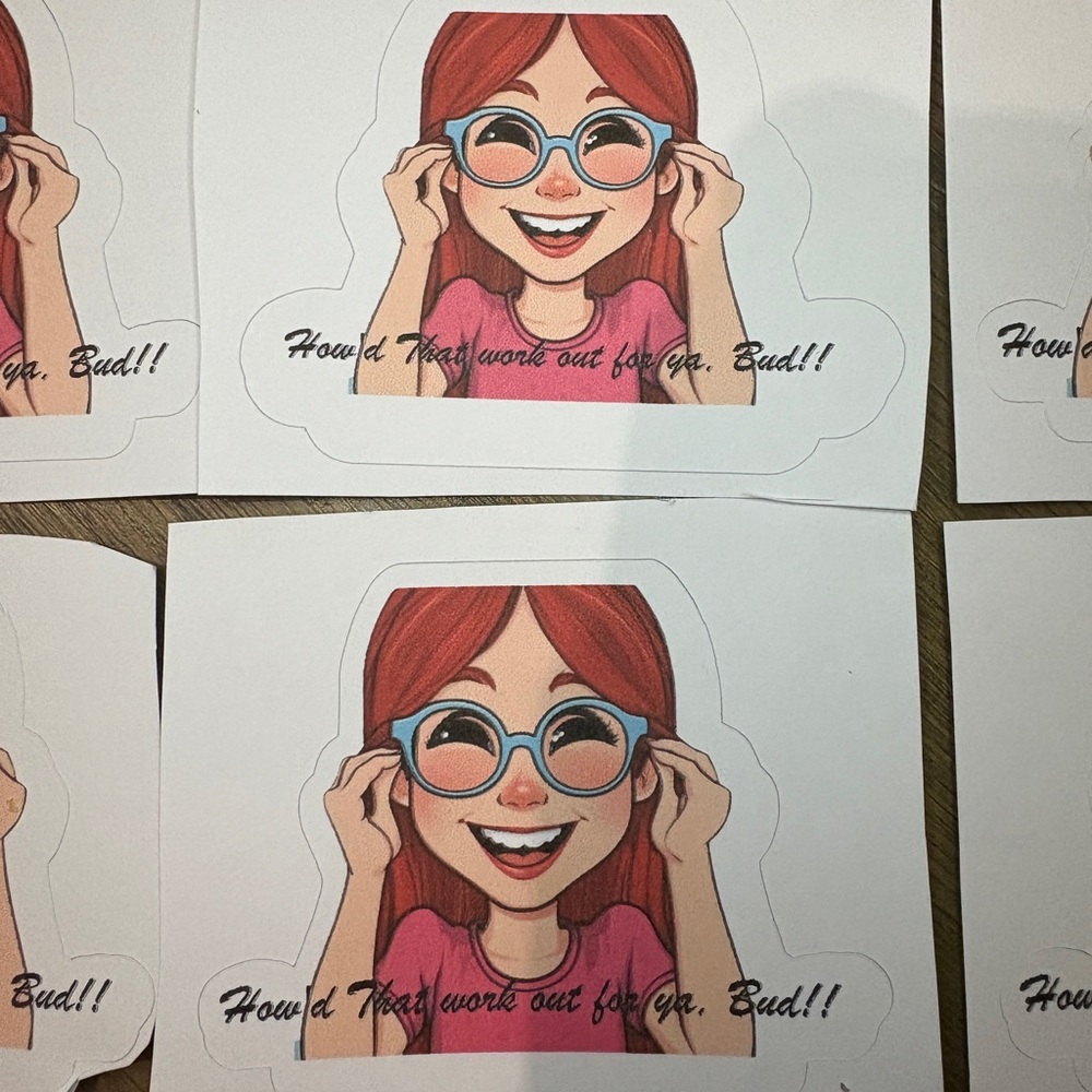 Fun Redhead Cartoon Stickers - Picture 5 of 5